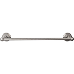 18 Inch Center to Center Edwardian Single Towel Bar with Hex Backplate, Antique Pewter