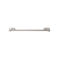 30 Inch Center to Center Edwardian Single Towel Bar with Oval Backplate, Brushed Satin Nickel