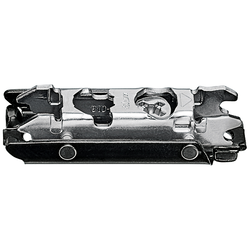 Blum 0mm Height Clip In-Line Frameless Mounting Plate for Wood Screw Mounting, Black Onyx