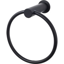 6-1/16 Inch Diameter Hopewell Towel Ring, Flat Black