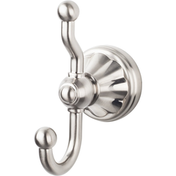 4-3/4 Inch Length Hudson Double Robe Hook, Brushed Satin Nickel