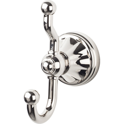 4-3/4 Inch Length Hudson Double Robe Hook, Polished Nickel