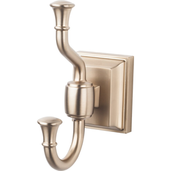 5-1/8 Inch Length Stratton Double Robe Hook, Brushed Bronze