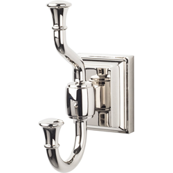 5-1/8 Inch Length Stratton Double Robe Hook, Polished Nickel