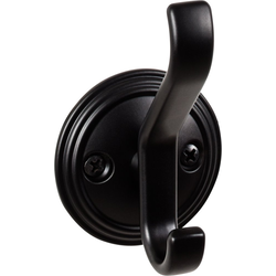 3-1/8 Inch Length Reeded Hook, Flat Black