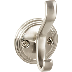 3-1/8 Inch Length Reeded Hook, Brushed Satin Nickel