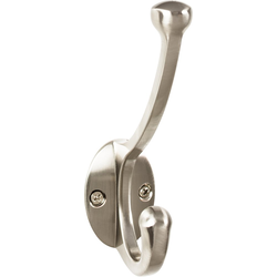 5-9/16 Inch Length Bergen Hook, Brushed Satin Nickel