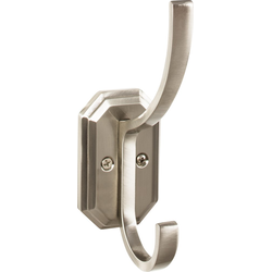 6-1/4 Inch Length Emerald Hook, Brushed Satin Nickel
