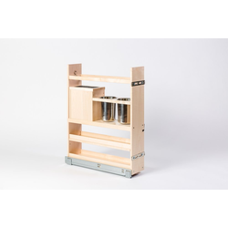  CC Signature Series Base Cabinet Organizer for 6-Inch Width x 27-Inch Height Minimum Interior Opening, Includes (2) 1.25 Qt. Canisters &amp; (1) Knife Block Insert, UV Clear-Coat Finished Maple 