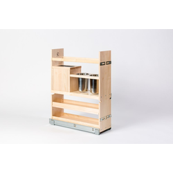 CC Signature Series Base Cabinet Organizer for 7-1/2 Inch Width x 27-Inch Height Minimum Interior Opening, Includes (2) 1.25 Qt. Canisters &amp; (1) Knife Block Insert, UV Clear-Coat Finished Maple 