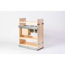  CC Signature Series Base Cabinet Organizer for Minimum Interior Opening 10-1/2-Inch Width x 27-Inch Height, Includes (2) 1.25 Qt. Canisters &amp; (1) Knife Block Insert, UV Clear-Coat Finished Maple 