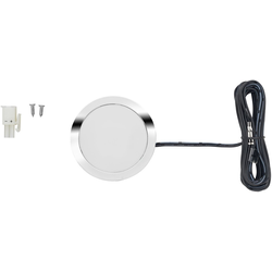 Final Sale, Power Pocket Spot/Puck Light, 12V/3W, Recessed or Surface Mounted, Borehole Diameter 2-1/4 Inch, Trim Ring and 79 Inch Lead included, 5000K Cool White, Chrome