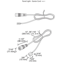 Final Sale, Tresco 12 Inch Length SNIP and SNAP Panel Starter Cord, White 