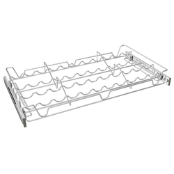 24 Inch Width Deluxe Sliding Spice/Can Rack, Minimum Cabinet Opening Width: 24 Inch, Chrome