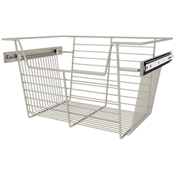 18 Inch Width x 10 Inch Height Closet Basket, Minimum Cabinet Opening Width: 18 Inch, Satin Nickel