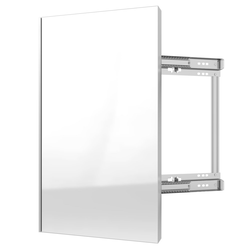 24 Inch Height Closet Mirror With Soft Close, Silver