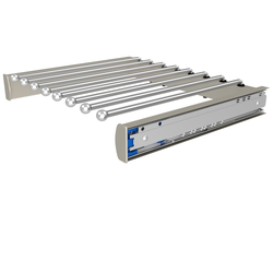 18 Inch Width Pull-Out Pants Rack w/Soft Close, Minimum Cabinet Opening Width: 18 Inch, Satin Nickel