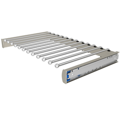 24 Inch Width Pull-Out Pants Rack w/Soft Close, Minimum Cabinet Opening Width: 24 Inch, Satin Nickel
