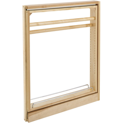 Soft-Close 3" Filler Space Towel Bar Base Pullout, Required Installation Space 3" Width x 30" Minimum Height x 23" Depth, Natural Wood ClearCoat 