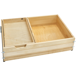 33 Inch Width Tiered Deep Drawer, Minimum Cabinet Opening Width: 28-1/2 Inch, Natural