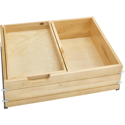 28-1/2 Inch Width Frameless Tiered Deep Drawer, Minimum Cabinet Opening Width: 33 Inch, Natural