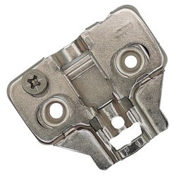 Builders Line Long Arm Hinge Baseplate, 0mm Frameless Cabinet Clip Plate, Screw-On, Cam Adjustable