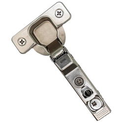 Builders Line Long Arm Hinge, 110 Degree Soft Close Clip Hinge, Cam Adjustable, Half Overlay with 8mm Dowels