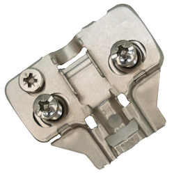 Builders Line Long Arm Hinge Baseplate, 0mm Frameless Cabinet Clip Plate, Euro Screws, Cam Adjustable