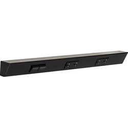24 Inch Length TRS Angle Power Strip, Switch Left, Black with Black Devices