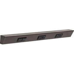 24 Inch Length TRS Angle Power Strip, Switch Left, Bronze with Black Devices
