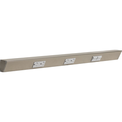 30 Inch Length TRS Angle Power Strip, Switch Right, Satin Nickel with Grey Devices