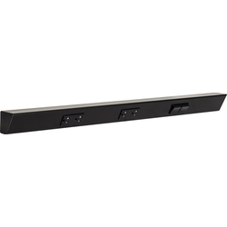 30 Inch Length TRS Angle Power Strip, Switch Right, Black with Black Devices