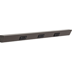 30 Inch Length TRS Angle Power Strip, Switch Right, Bronze with Black Devices