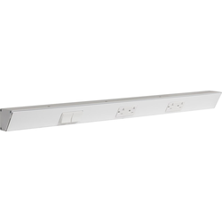 30 Inch Length TRS Angle Power Strip, Switch Left, White with White Devices