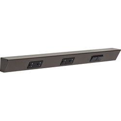 24 Inch Length TRS Angle Power Strip, Switch Right, Bronze with Black Devices