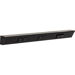 24 Inch Length TRS Angle Power Strip, Switch Right, Black with Black Devices