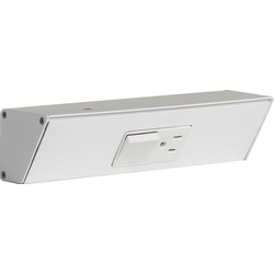 9 Inch Length TRS Angle Power Strip, White with White Devices