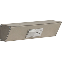 9 Inch Length TRS Angle Power Strip, Satin Nickel with Grey Devices