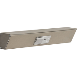 12 Inch Length TRS Angle Power Strip, Satin Nickel with Grey Devices