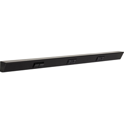 36 Inch Length TRS Angle Power Strip, Switch Left, Black with Black Devices