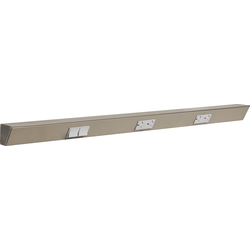 36 Inch Length TRS Angle Power Strip, Switch Left, Satin Nickel with Grey Devices