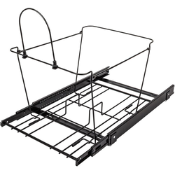 50 Quart Double Pullout Waste Container System (Trash Can Sold Separately), Minimum Cabinet Opening Width: 15 Inch, Black