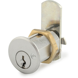 1-1/8 Inch Pin &amp; Tumbler Master Keyed Cam Lock for 7/8 Inch Material, Keyed Alike Key #0001, Dull Chrome