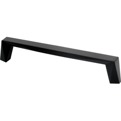 Berenson Swagger 6-5/16 Inch Center to Center Matte Black Cabinet Pull, Contemporary Style Zinc Material with Unique Geometric Design