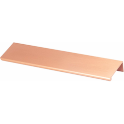 Berenson Bravo 9-1/16 Inch Length Finger Pull in Brushed Copper, Contemporary Style Aluminum Edge Pull for Cabinets and Drawers
