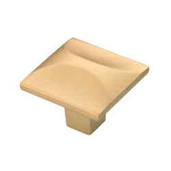 Crest Knob 1-1/4 inch Diameter Flat Ultra Brass