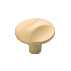 Crest Knob 1-1/4 inch Diameter Flat Ultra Brass