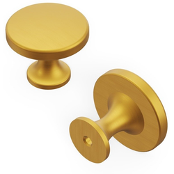 Forge Collection Cabinet Knob 1-3/8 Inch Diameter Brushed Golden Brass Finish
