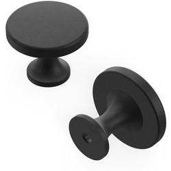 Forge Collection Cabinet Knob 1-3/8 Inch Diameter Black Iron Finish