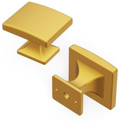 Forge Collection Cabinet Knob 1-7/16" X 1-1/4" Brushed Golden Brass Finish